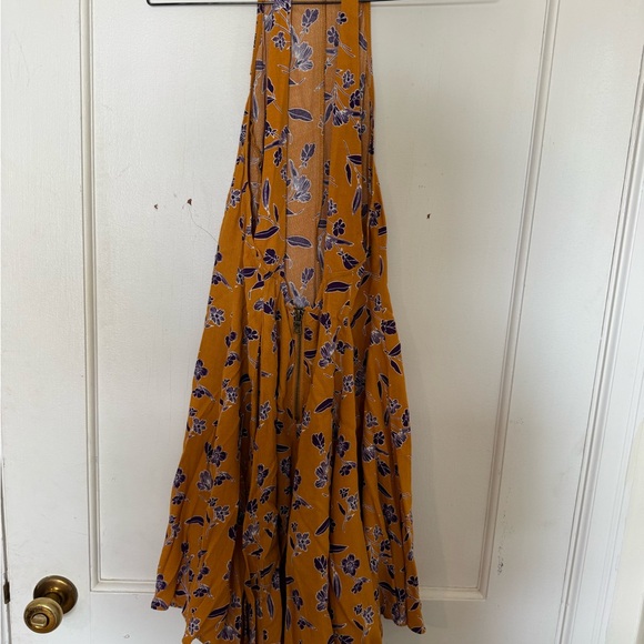 Kimchi Blue Mustard Floral Halter Mini Dress - Picture 5 of 5